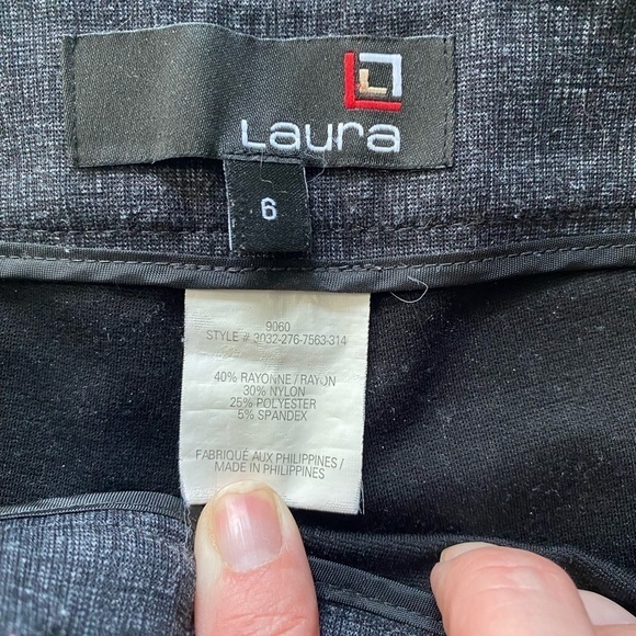 Laura Dark Gray Slim Leg Pants Size 6 - Picture 6 of 9